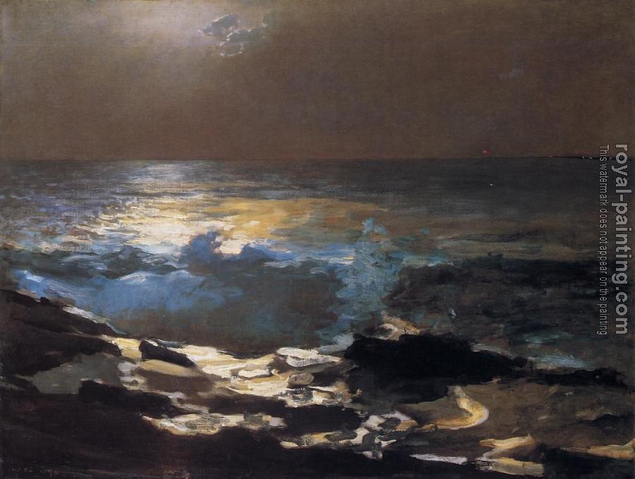 Winslow Homer : Moonlight, Wood Island Light